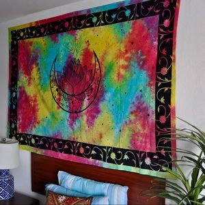 Tyi Dyi lotus and moon tapestry,wall decor,